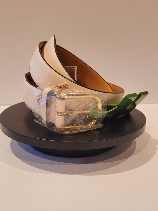 kate spade Accessories - Kate Spade Cream Leather Belt with Gold Buckle